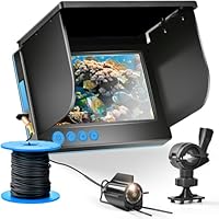 Unterwasserkamera Angeln Fischfinder mit 5 Zoll IPS Display,Fish Finder Camera,220° Weitwinkel Infrarot Nachtsicht,Host IP65 wasserdicht,Unterwasser Live Kamera für EIS, Fluss und Boot