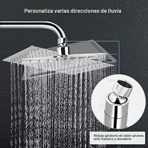 Rociador Lluvia de Acero Inoxidable 40 x 40 cm Gran Cuadrado Ultrafino Duchas Fijas