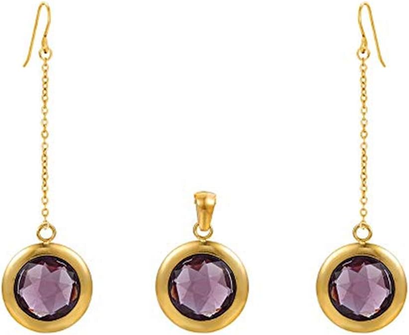 Charles Delon Women Cubic Zirconia Pendant, Earrings Bijoux