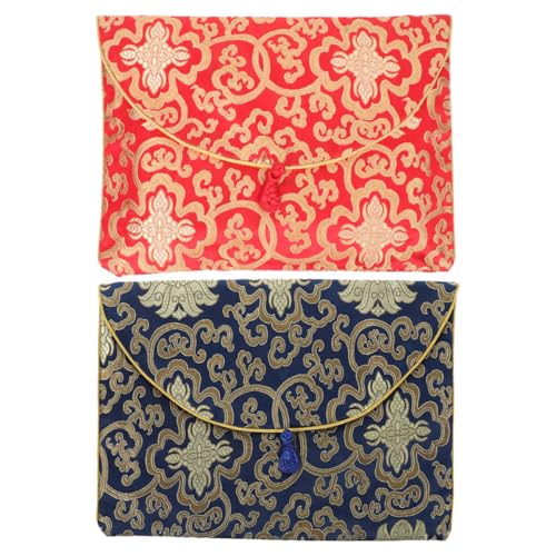 Bolsa de brocado bordado estilo chino para almacenamiento de escrituras y oficina ligera