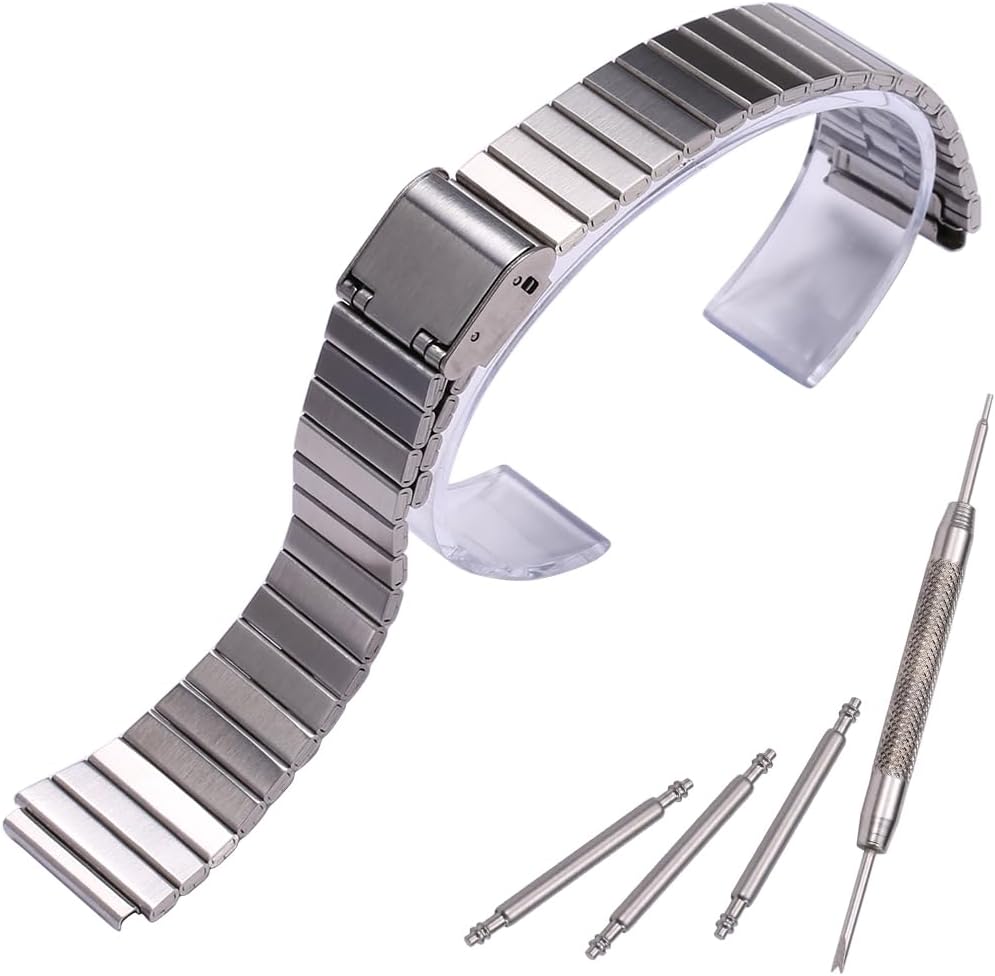 18mm Stainless Steel Strap Compatible with Casio A700W A158WA A168WA F108 AE1200 Classic Bracelet Unisex Replacement Watch Band