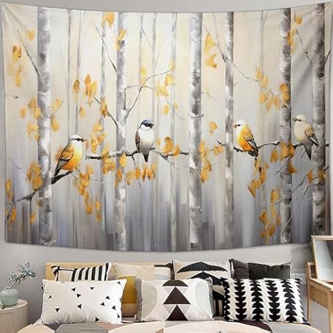 Birds Tapestry Wall Hanging for Decor Cover