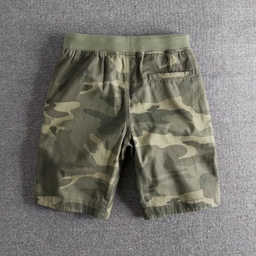 Mens Camo Sweat Shorts Drawstring Waist Camouflage Workout Gym Sports Training Cotton Running Shorts with Pocket4