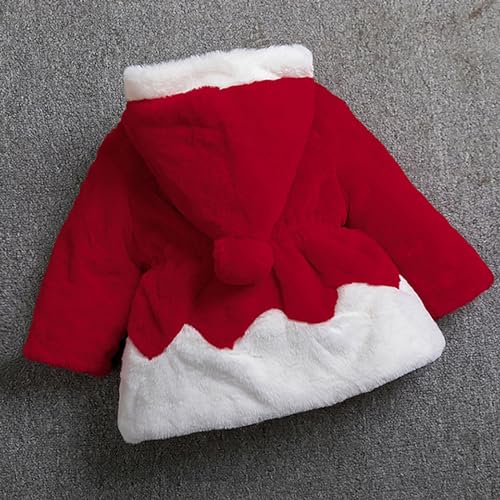 Faux 𝗙𝘂r Hooded Jacket for Toddler Girls Christmas Fleece Zip Windproof Puffy Outerwear Warm Long Sleeve Coat4