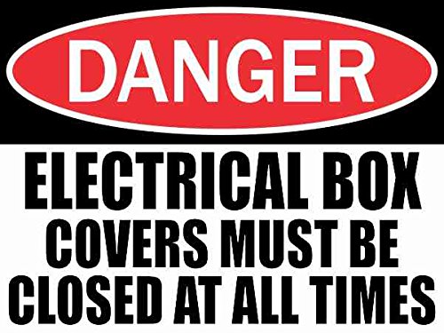 StickerTalk Electrical Box Covers Must Be Closed at All Times Magnet, 4 inches by 3 inches