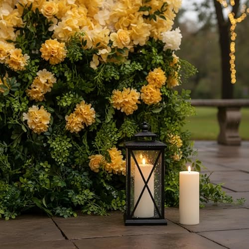 Image of ANGELLOONG Large Flameless Candles Outdoor with Timer, Waterproof 8 inchx3 inch Pillar Candles Battery Operated, 2 Pack Flickering LED Candles for Patio Decor, Lanterns Backyard