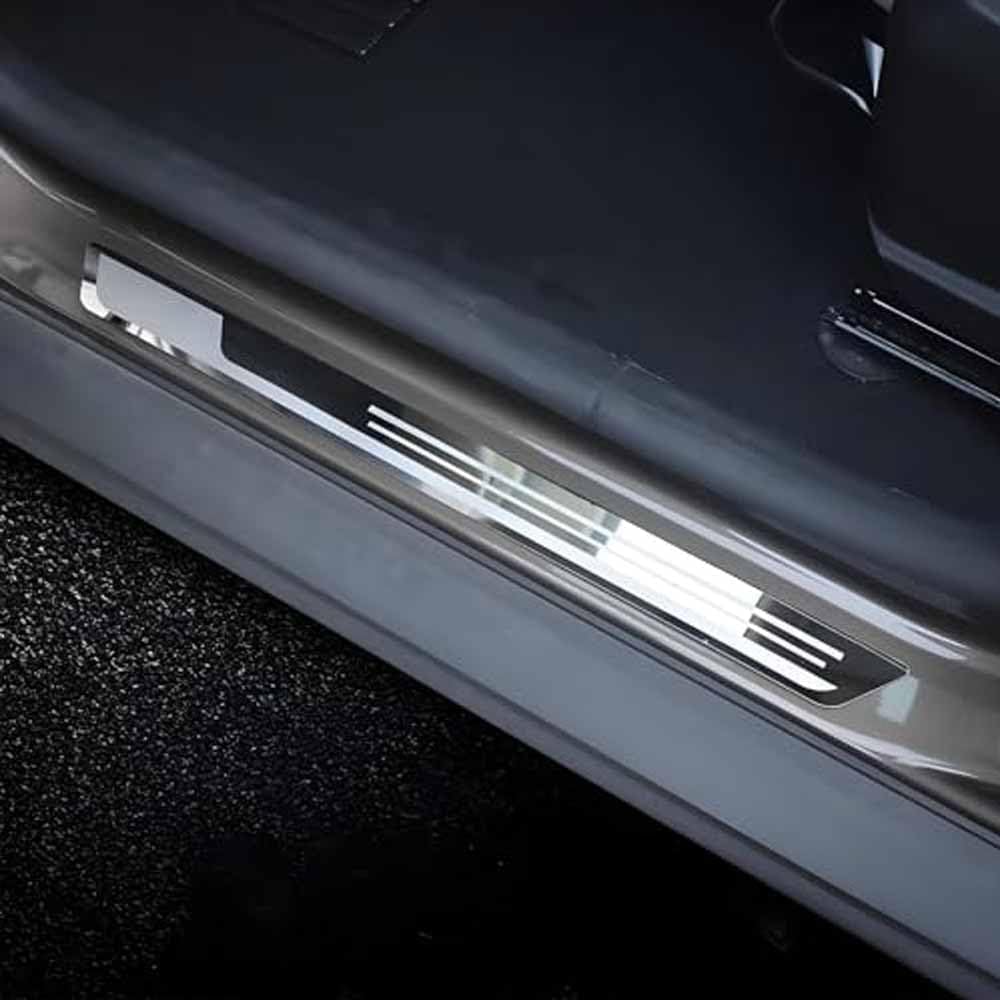 4Pcs Car Door Sill Scuff Plates for Nissan Altima Sedan S SV SR SL 2019 2020 2021 2022 2023 2024 Door Entry Guard Sills Stainless Steel Protective Styling Accessories