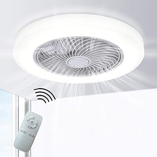Ventilatori A Soffitto Con Luci H.W.S Creativo Invisibile Plafoniera 36W LED Fan Telecomando Dimmerabile Ultra-Silenzioso Può Moderna Lampada Da Letto Soggiorno Φ58 * H20cm