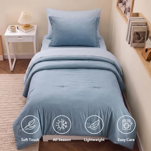 Image of Monbix Twin XL Comforter Set - 5 Pieces Soft Bed in a Bag Twin Bedding Sets
