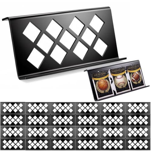 sxemcx rrhh 24 Pcs Trading Card Risers for Trade Shows Display Cases and Card Vendors Black Acrylic Modular Display Risers for Sports Cards & Trading Card Games