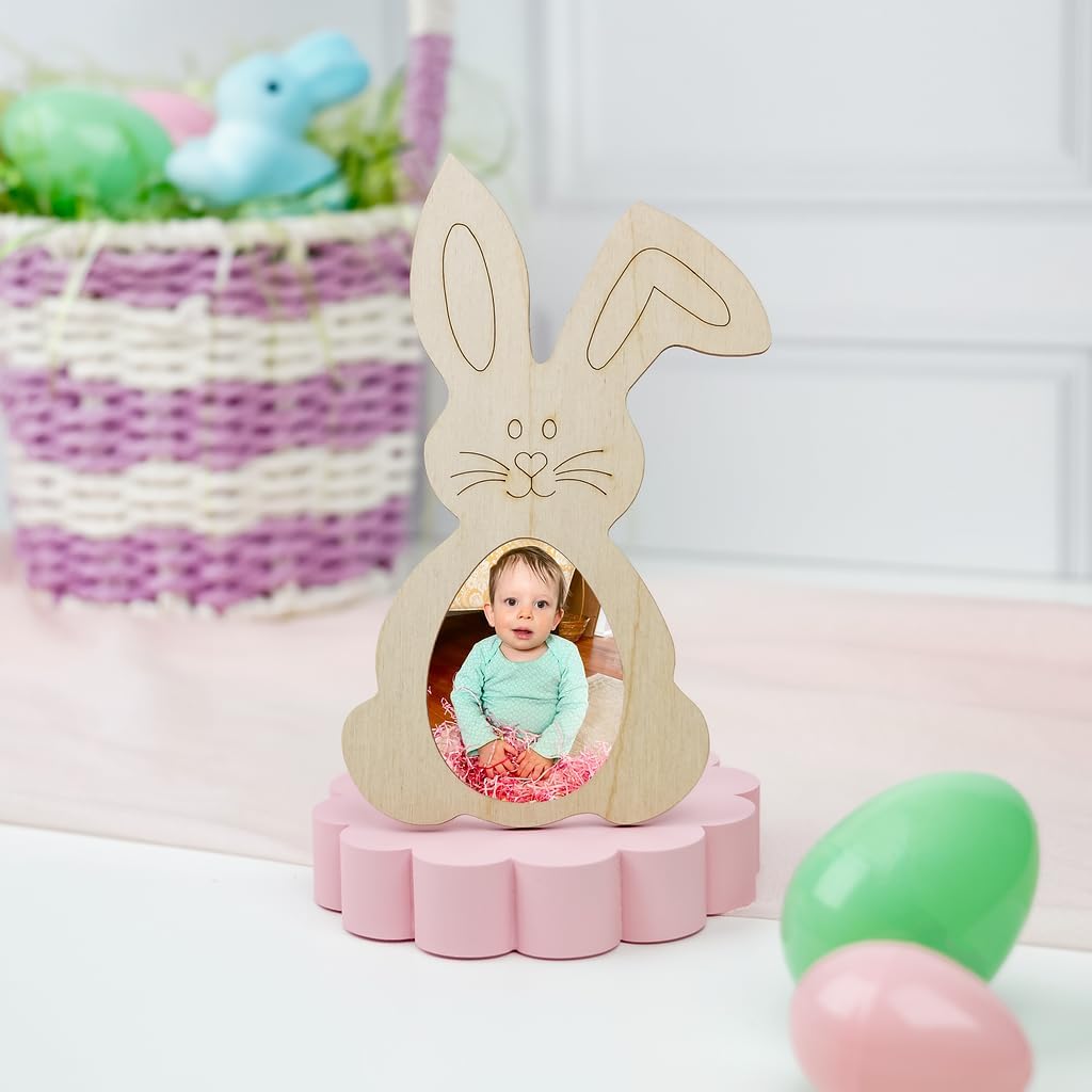 Wooden Bunny Picture Frame, 20-Inch, 1/8 Inch Thick, Pack of 1 Easter Crafts for Basket Stuffers, by Woodpeckers