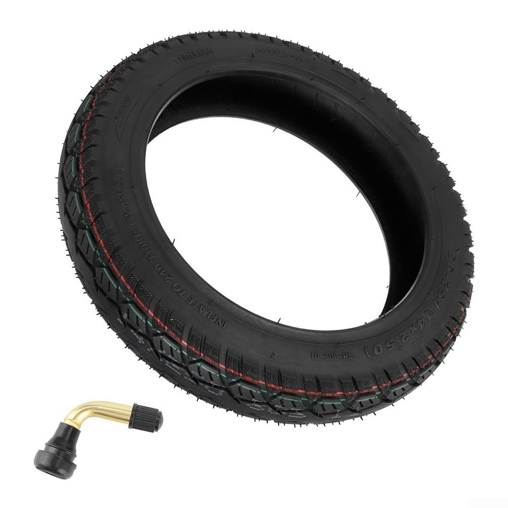 14 Inch 14x2.5 Tubeless Tire for Electric Electric vehicle Scooter Vacuum Tyre Parts, 14x2.50 Tubeless Tyre Replacement(Tire+nozzle)