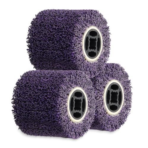 Rocaris 3PCS 36 Grit Abrasive Drawing Wheel Drum, 4.5"×4", Purple