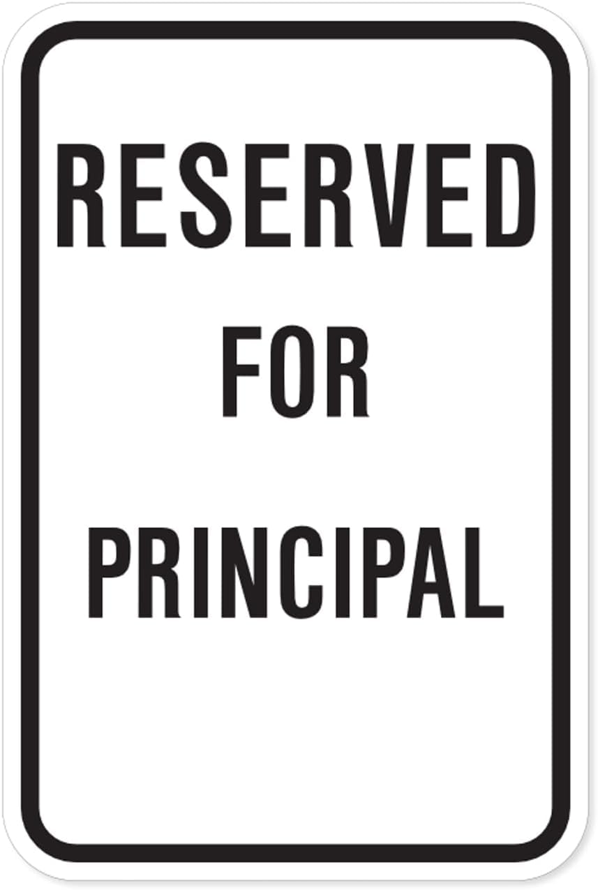 Principal Reserved Parking Metal Sign, Indoor Outdoor Exclusive Space Warning Plaque 12x8 Inch