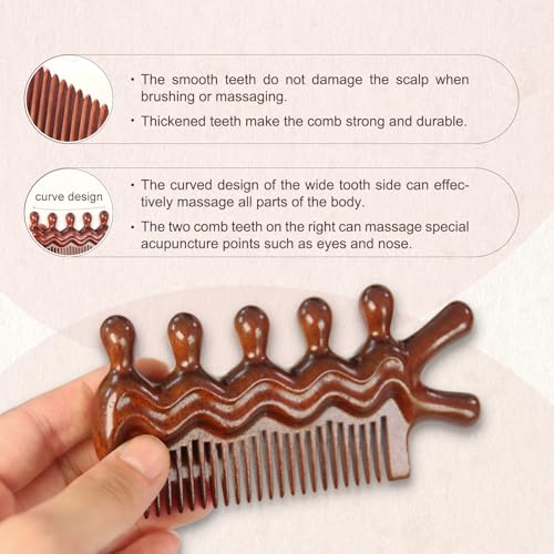 Peine de madera ergonómico para masaje y cabello miniatura 5