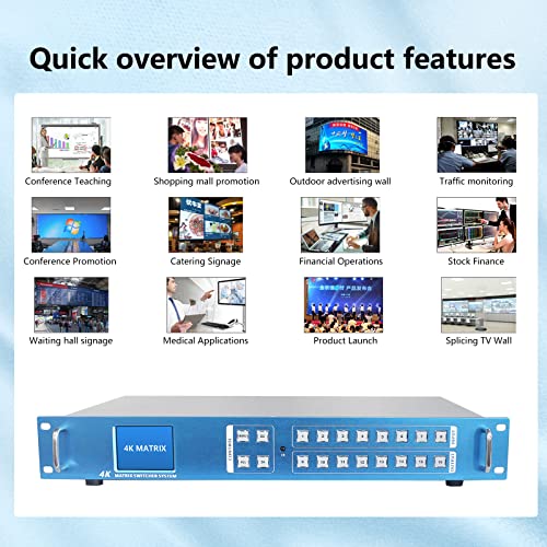 Conmutador divisor de matriz HDMI 8x8 4K @ 30Hz con puerto web GUI y control LAN 6