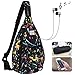 HAWEE Crossbody Bags for Women One Shoulder Gym Backpack with Earphone Hole