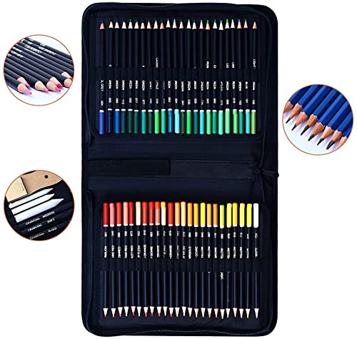 Image of Amazon Brand - Solimo 145 PCS Drawing & Sketching Kit, Artist Pencil Set with Colored Pencils, Sketch Pencils, Charcoal & Graphite Pencils