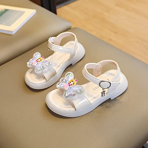 sfdgfhyf Baby Princess Shoes Summer Girls Flat Bottom Soft Breathable Comfortable Buckle Rhinestone Bow Cartoon Sandals3