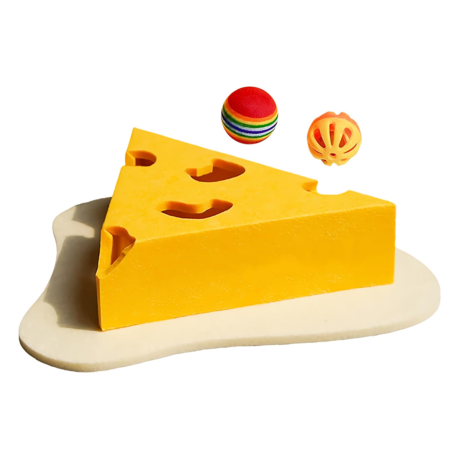 Grattoir à chat design fromage avec planche solide intégrée