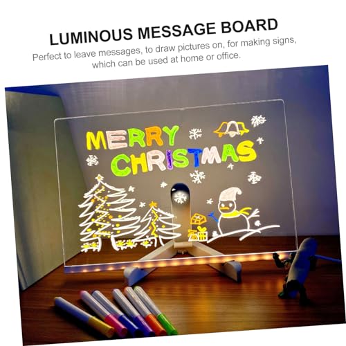 Tableau acrylique lumineux effaçable à sec avec feutre pour note de bureau USB - 3