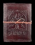 Breite: 18 cm Leder Notizbuch - Tree of Life