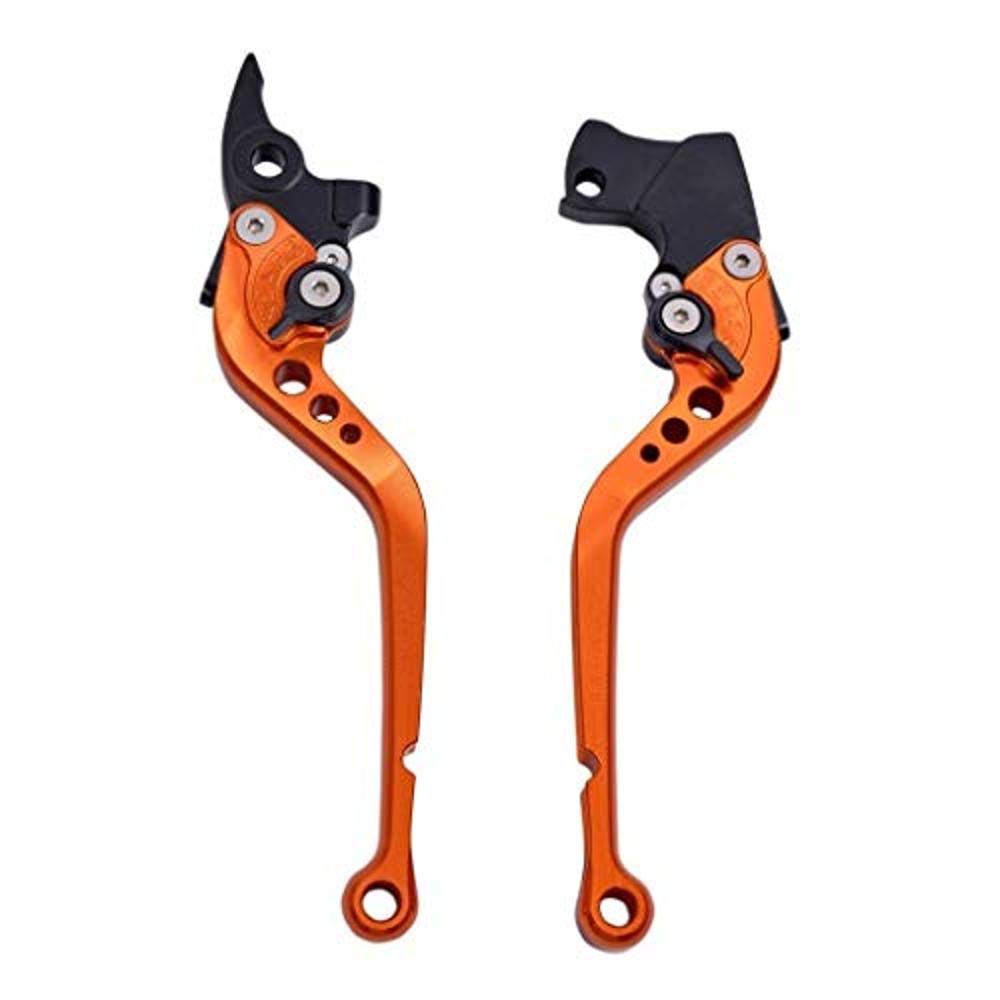 AOWbikes Bajaj Series Clutch and Brake Levers - 6 Positions Adjustable levers for Bajaj Pulsar 220, orange