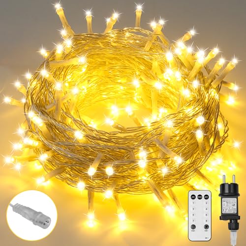 sylvwin Lichterkette Weihnachtsbaum - 10M 100 LED Lichterkette...