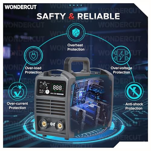 Image of WONDERCUT 220A ARC Inverter Welding Machine WC-MMA-220-B | VRD & IGBT Anti-Shock Safety System | ARC Force Control | Advanced Touch Panel with Hot Start, Anti-Stick Functions