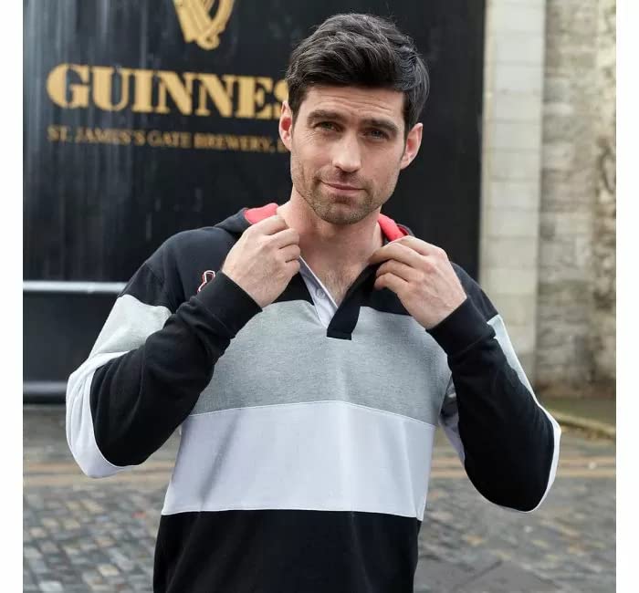 Guinness Long Sleeve Irish Rugby Jersey for Men | Mens Polo Style Rugby Shirt Jerseys Beer Sweatshirt