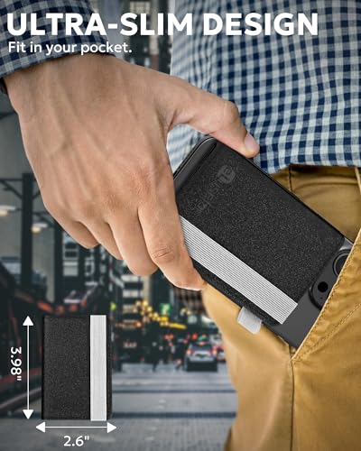 Image of Stick-On Phone Wallet for Back of iPhone or Android Case | 12 Sleeve Credit Card Holder - Pocket for Cards, Money & ID - Built-in Stand - Waterproof Material - Travel, Work & Life-Proof - Starry