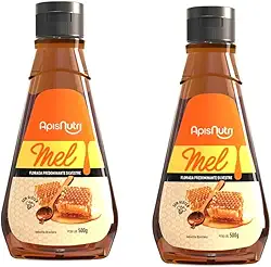 Mel 100% Natural Silvestre, 2 Frascos 500g, 1 KG, Apisnutri