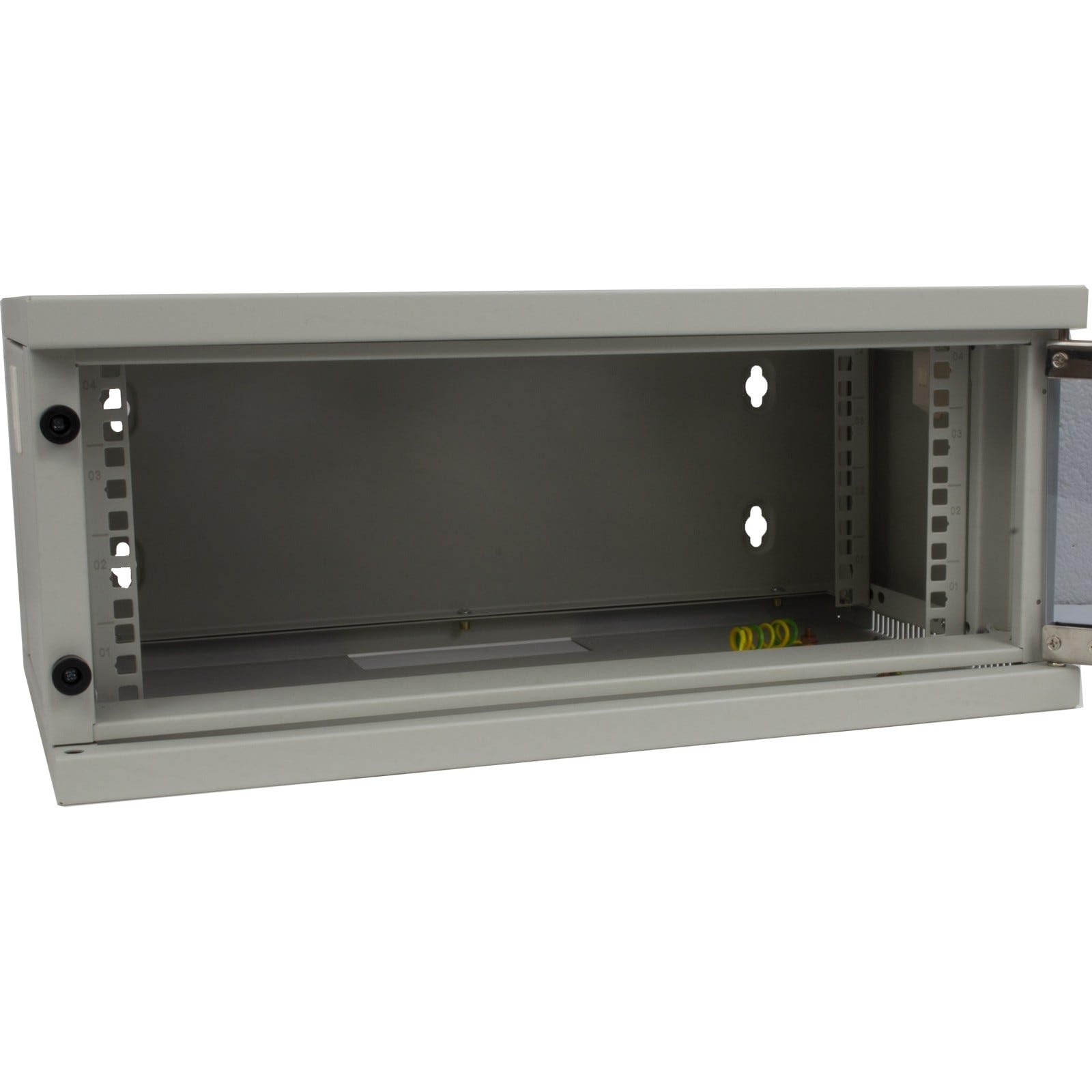 kenable Armario Rack de Pared 19 Pulgadas 4U 300mm Profundidad Puerta de Cristal Gris Desmontable para Equipos de Red