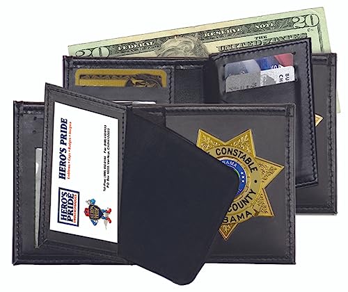 Hero's Pride Leather Bi-fold Credit Card ID Wallet, Recessed Star Cutout