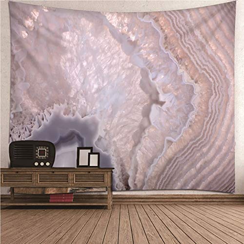 Tenture murale marbre rose pour masquer un mur blanc