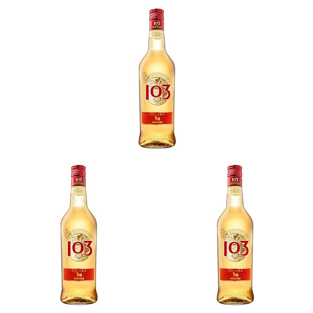 Osborne 103 Etiqueta Blanca – Spanische Spirituose hergestellt nach dem Solera-Verfahren mit 30% vol. (1 x 0,7l) (Packung mit 3)