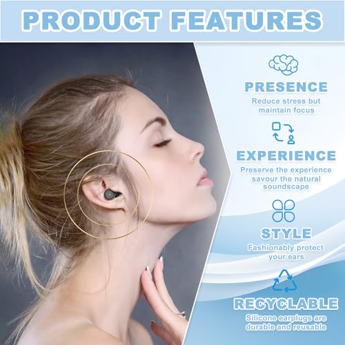 Tappi Per Dormire -50Db Soppressione Rumori, 15S Sollievo Pressione, Ideali Per Dormire Di Lato, Russare E Viaggi. Riutilizzabili Con 1 Paio + 2 Ricambi, Custodia, Colore Nero - 4