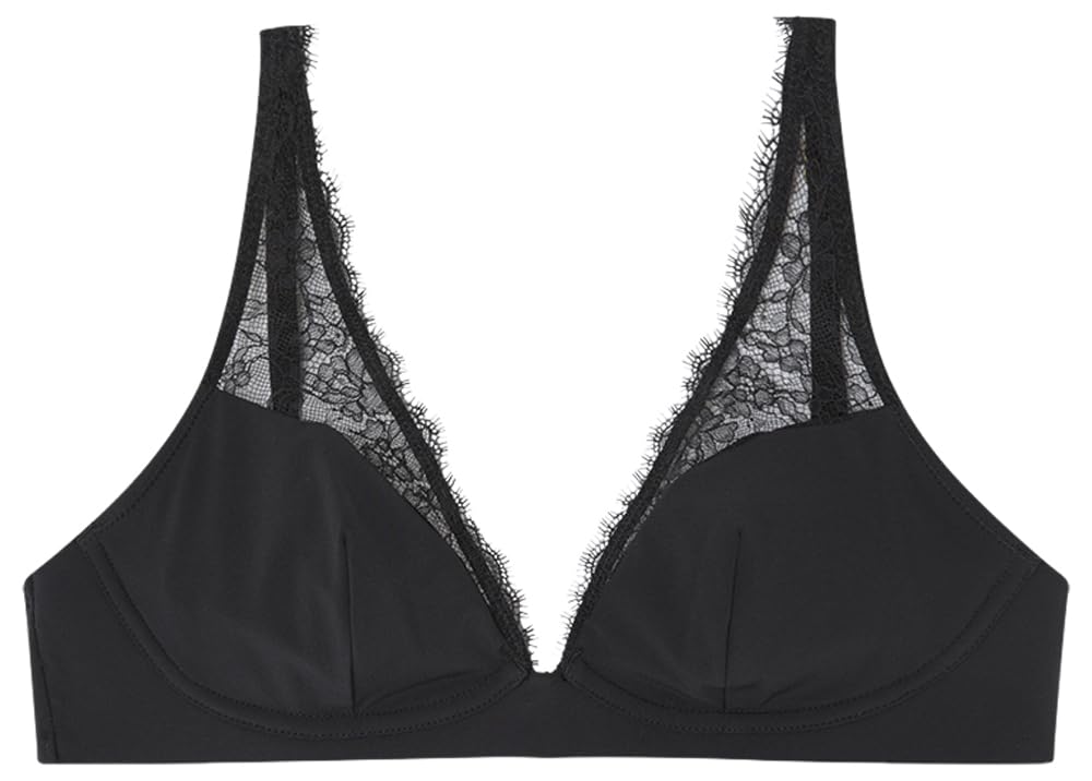 Women'secret Women's Sujetador Triangular Halter My Everydat Collection Bra, Black, 36B