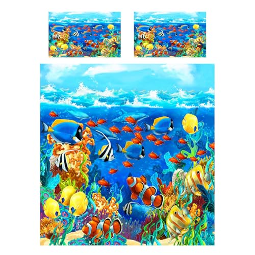 Housse de couette océan tropical ANHOPE en microfibre douce avec fermeture éclair - 3