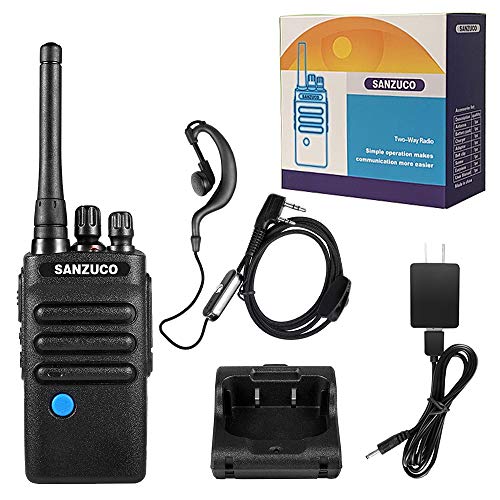 Two Way Radios Rechargeable with Group Talk Button, SANZUCO UHF Long Range 2 Way Radio, Handheld Walkie Talkies with earpiece and mic (2 Packs) - Thumbnail 5