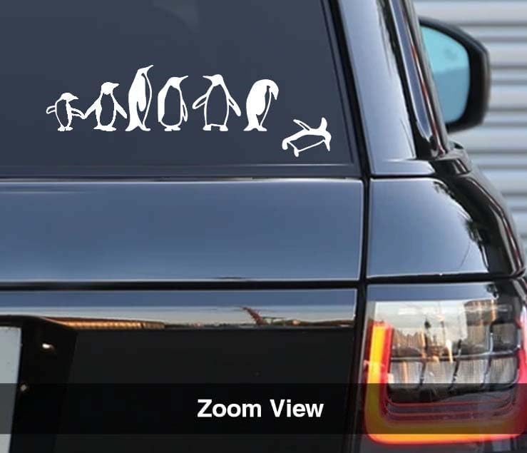 Penguine Jump Vinyl Decals Stickers for Cars, Vans, Trucks, and laptops (White 3.5x8) - Image 3