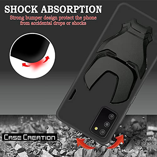 Image of COVERLY Official 3D Touch Feel Trending Real Hero Avenger Logo Mask soft Rugged Grip Iron Man Super Power Cartoon Movie Engraved Silicone Matte Strong back cover for Samsung Galaxy M02s (2020) - Black