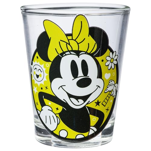 Image of Silver Buffalo Disney Mickey and Minnie Mouse 4 Piece Mini Glass Set, 1.5 Ounces