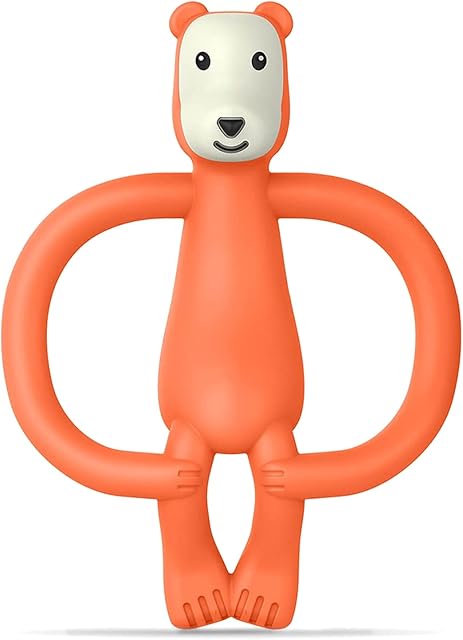 Matchstick Monkey, Antimicrobial Silicone Teether & Gel Applicator, Easy To Grip, BPA Free, 3 Months Old+, 11 cm, Bramble Bear