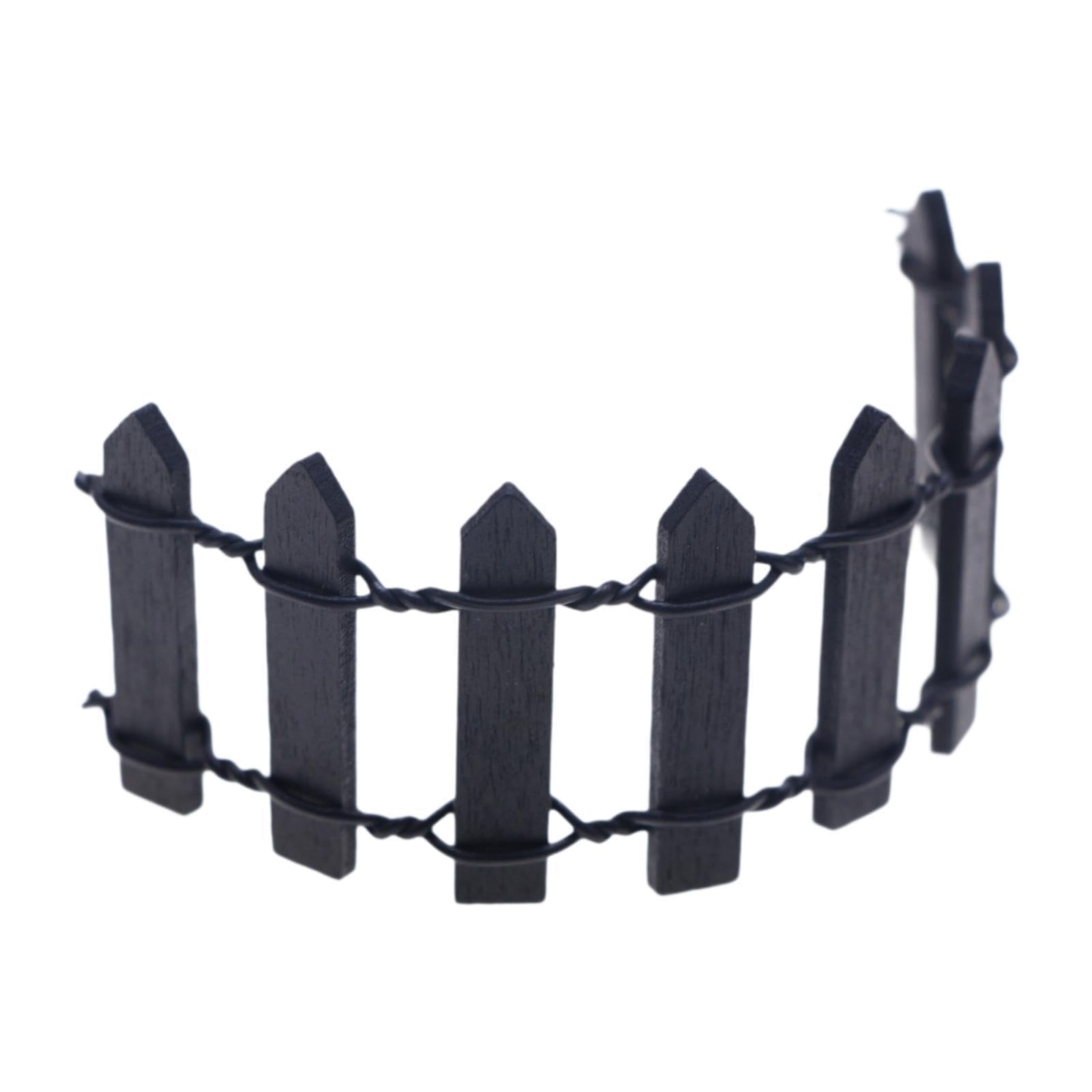 UJEAVETTE Toy Miniature Garden Fence Decorative Fence for Fairy Garden DIY Model Flowerpot Black Toys & Hobbies-image-42