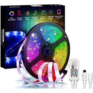 WOWLED WiFi Smart Strips, 5M RGB LED Strip Lights Flexible Smart (2.4 GHz) WiFi Waterproof RGB Strip Lighting 12V Work…