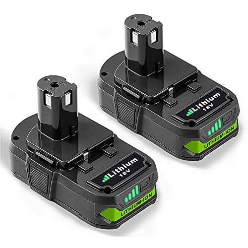 2Pack P102 Replacement for Ryobi 18V Lithium Battery P103 P104 P105 P107 P108 P109 P190 P191 P122, Compatible with Ryobi 18-Volt ONE+ Cordless Tools