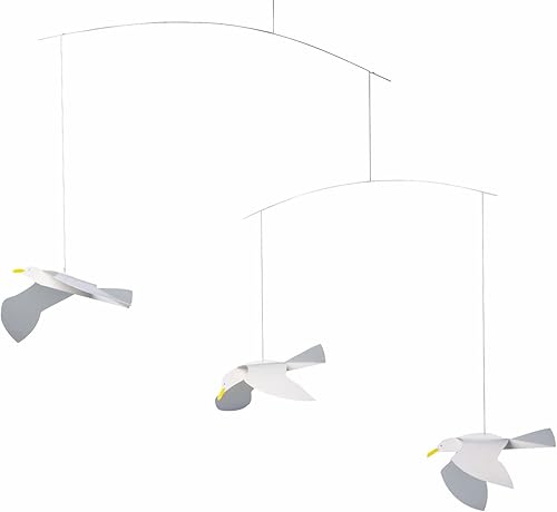 Flensted - Móvil colgante de gaviotas de plástico de 160in hecho a mano en Dinamarca