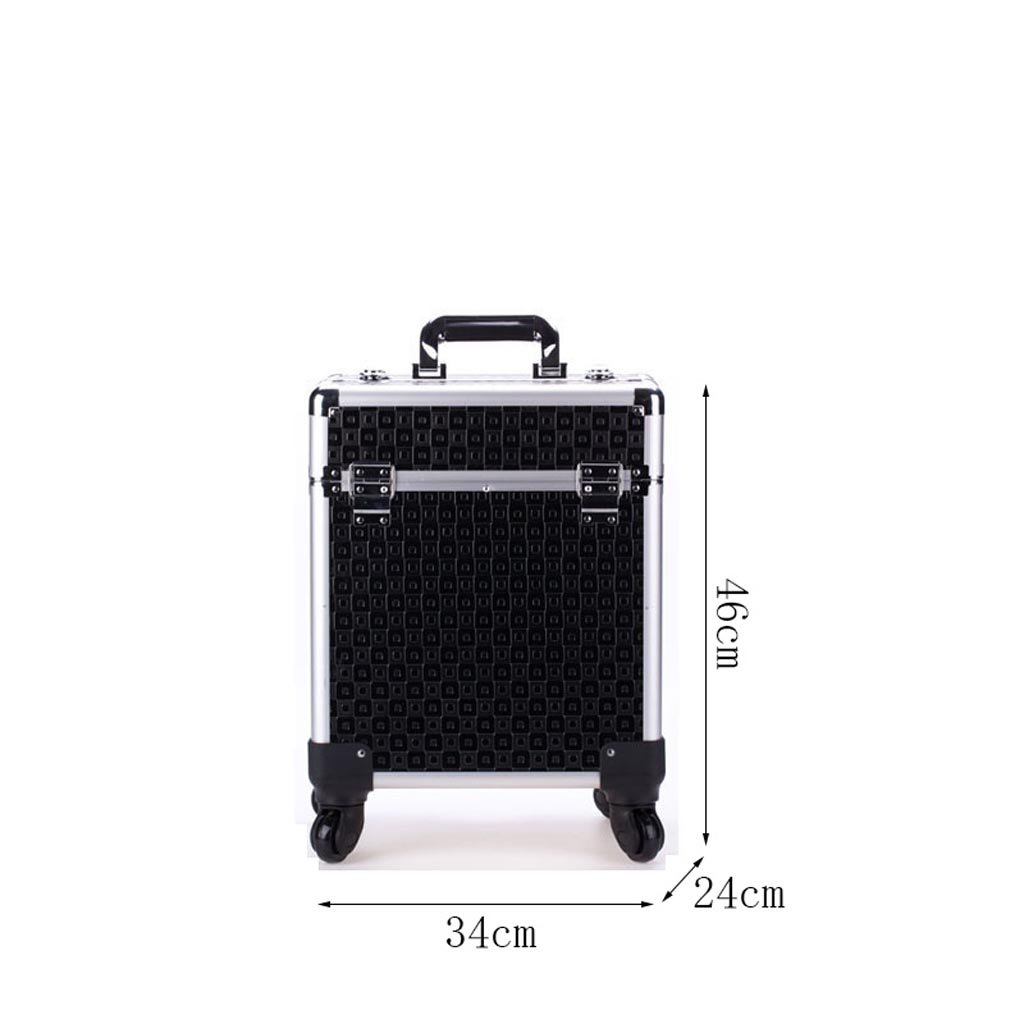 Aufbewahrungswagen, Make-Up-Trolley, 2-In-1-Rollen-Make-Up-Reisekoffer, Beauty-Make-Up-Tasche, Kosmetik-Organizer Auf Rädern/Black