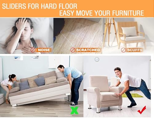 Image of DIY Crafts As Choice x 4 inch inch Heavy Furniture Movers for Wood Floor,Felt Furniture Slider in a Reusable Tube, 4 inch inch Felt Furniture Sliders,Furniture Mover,Reusable Furniture Moving Pads (16)